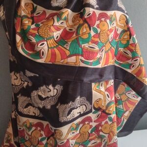 Handcrafted Indian Kalamkari Cotton Scarf Shawl